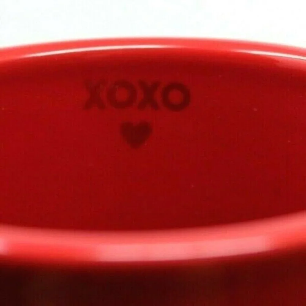 NEW MAGENTA Red Pink XOXO Tic Tac Toe Mug Coffee Cup & Tray Love Valentine RARE